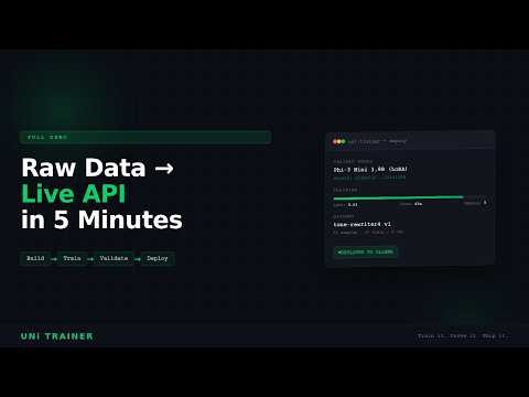 Train, Validate, and Deploy LLMs in One Pipeline - Uni Trainer Demo.