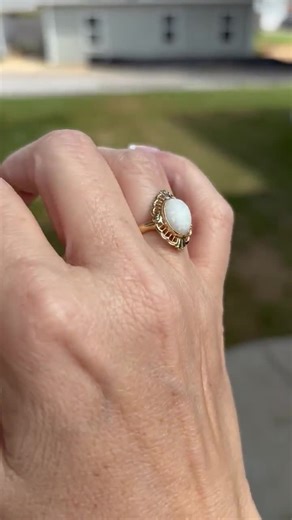 Vintage 10k Large Opal Ring - Etsy