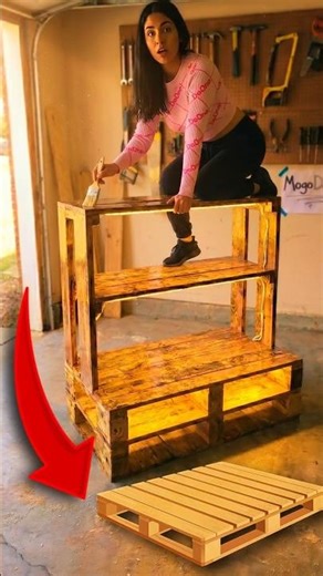 Beautiful pallet bookcase for your home 😍😍😍