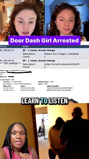 Y'all remember that #DoorDashgirl story from a month ago? Well girl girl has been arrested for recording the customer inside of his home and posting it online. What originally happened is that the Dasher, Olivia Henderson, went to deliver food and saw the customer passed out with no pants on and the door wide open. She assumed that he intentionally flashed her and recorded as proof and then posted it online exposing his first name and the house number. It is important to note that there is no co