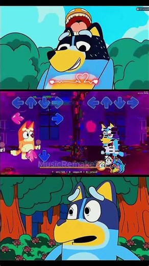 FNF Bluey x Orange but Gliched Animation | Friday Night Funkin Game #fnf #fridaynightfunkin