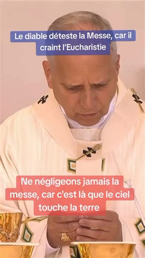 La Sainte Messe n’est pas une simple tradition, c’est une rencontre avec Jésus-Christ vivant. Dans la Sainte Hostie, le Seigneur se donne à nous pour fortifier notre foi, guérir nos cœurs et nous conduire vers Lui. ✝️ Devant la présence réelle du Christ, les ténèbres reculent, les âmes trouvent la paix et la grâce de Dieu agit avec puissance. #religion #Catholic #Dieu #Prière #✝️