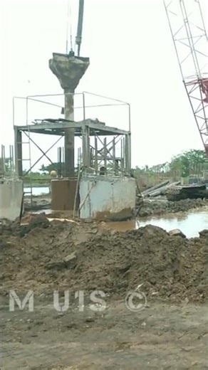 Crane Lifting, Drilling machine bore pile #shorts