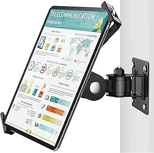 AboveTEK Tablet Wall Mount -360° Rotation iPad Wall Holder for Retail & Business, Anti Theft iPads Stand Fits 7"-11" Tablets Including iPad Pro/Air/Mini, Galaxy Tab - Security Lock & Key - (Black)