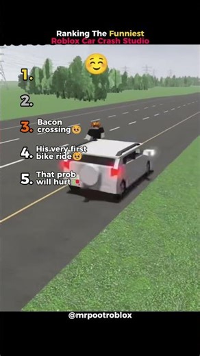 Ranking The Funniest Roblox Car Crash Studio! 😭😂 #shorts