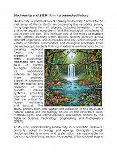 Biodiversity & STEM Worksheet for Sub-Plan or Classwork & Homework