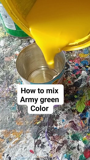 136K views · 1.7K reactions | Army green color quick dry enamel #armygreen #color #lemonyellow #caterpillaryellow #black #fbreelsfypシ゚viralシ #paintmixing | Roger Ursal Verano | Facebook