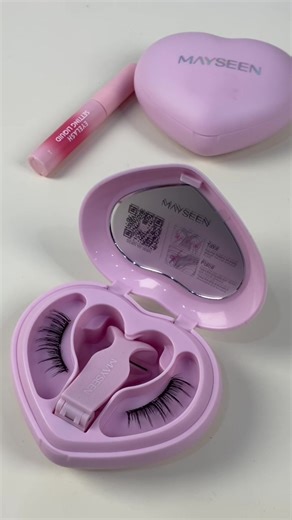 磁石つけまつ毛でまつ毛革命✨ クリップ付属であてて押すだけワンタッチ着けられる！#つけまつげ初心者 #ノリ不要フェイクラッシュ #1秒装着まつ毛 #初心者向けメイク #Mayseenコスメ