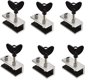 Sliding Window Security Lock, 6PC Window Security Locks with Key for Home and Office(Aluminum) No Screws or Tools Required