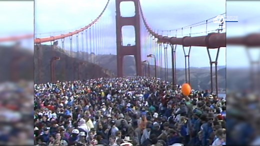 FROM THE ARCHIVE: 300,000 people crowd Golden Gate Bridge for 50th anniversary