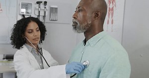 Diverse Female Doctor Examining Male Patient Stock Footage Video (100% Royalty-free) 3482881485 | Shutterstock