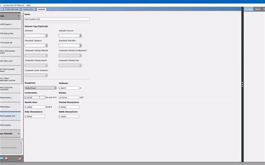 Building Energy Modeling in OpenStudio - Construction Materials