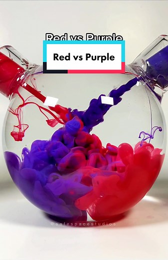 Color Mixing: Red and Purple Drink Layer | Satisfying Art Video