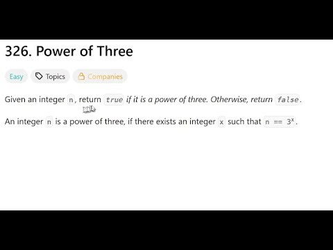 Power of Three| @faang-academy