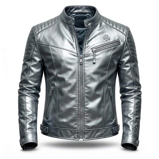 Mens Silver Leather Biker Jacket Metallic Moto Motorcycle Coat - Etsy