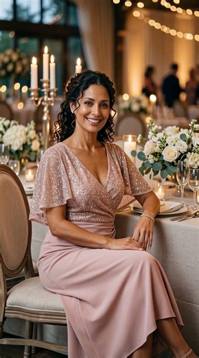 A wrap V-neck silhouette that feels as polished as it looks with just the right amount of sparkle. F