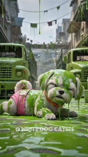 🔫✳️ The Cat's Green Slime Attack on the Helpless Puppy