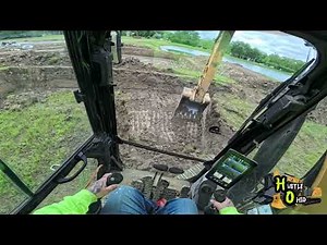 Excavator operator CAB View | Digging a Basement using a CAT 317