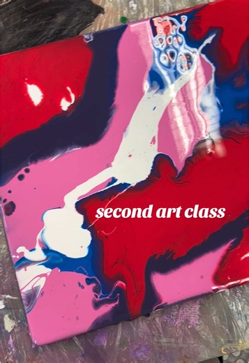 Just make things ✨🎨 #artclass #pouring #diyproject #art #canvas #acrylicpainting #painting