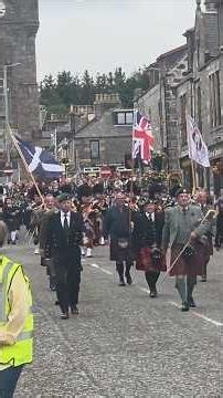 Chieftain Alex Grant proudly leads the pipe bands from the Clocktower to the games Dufftown 2026 Pt1