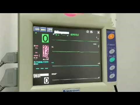 心電図モニター 実際の測定　Asystole(心静止)[NIHONKOHDEN LifeScope I]