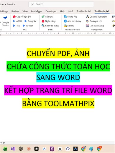 CHUYỂN PDF, ẢNH CHỨA CÔNG THỨC TOÁN HỌC SANG WORD KẾT HỢP TRANG TRÍ FILE WORD BẰNG TOOLMATHPIX #Mathpix #Toolmathpix #MathpixSnippingTool #Math #Toán #Word #PDF #WordToPDF #GamePPT #PPT #Powerpoint #GamePowerpoint #Trộnđề #ChatGPT #Gemini