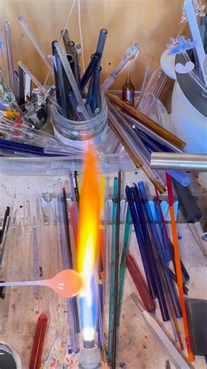 I'm working on a pod necklace at the moment, this is the start of crafting a blown glass bead. #StudioTime #Creativelife #MakerSpace #CreativeStudio #HandmadeProcess | Wearing Glass NZ | Facebook