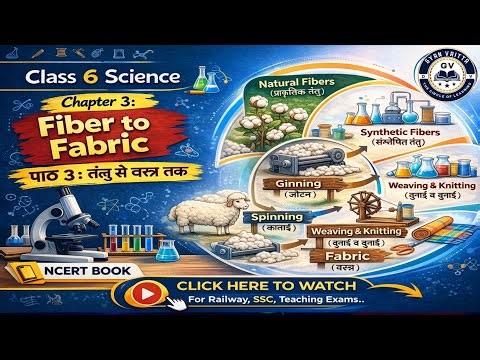 Class 6 Science Chapter 3: Fiber to Fabric | तंतु से वस्त्र तक | NCERT One Shot Revision | #science