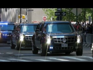 Motorcade of President Obama: Secret Service in Action with Suburbans in New York