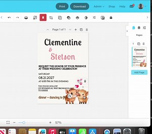 Rustic Pig Wedding Invitation Template: Country Farm Style (digital download, Templett)