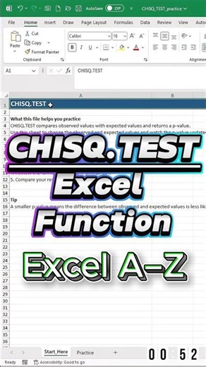 CHISQ.TEST in Excel — what it does in under 60 seconds
