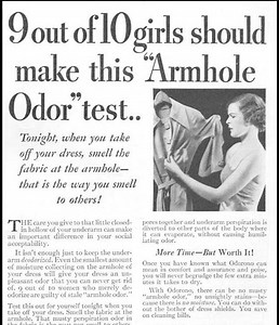 Deodorant ad from 1935 explains that you smell