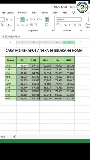 Cara Menghapus Angka di Belakang Koma di Excel #excel #exceltips #tipsandtricks #tutorial
