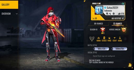 Dyland PROS Free Fire: UID, headshot percentage, K/D ratio, and other stats (2022)