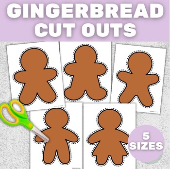 Brown Gingerbread Cut-Out Templates | 5 Designs & 5 Sizes | Christmas Crafts