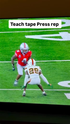 DB Vault on Instagram: "Perfect soft press technique against the best WR in college football kick stepping to get in phase widening the release to the ticks - - 🫡 @_bigjohn1 for the clip - - - #nfl #defense #TheU #cornerback #collegefootball"