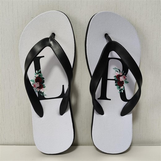 Custom Wedding Flip Flops Personalized Bride Sandals With Initials Beach Pool Slippers - Etsy