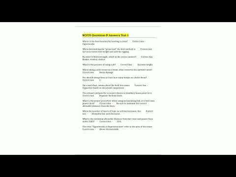 NCCCO Questions Answers Test 11970