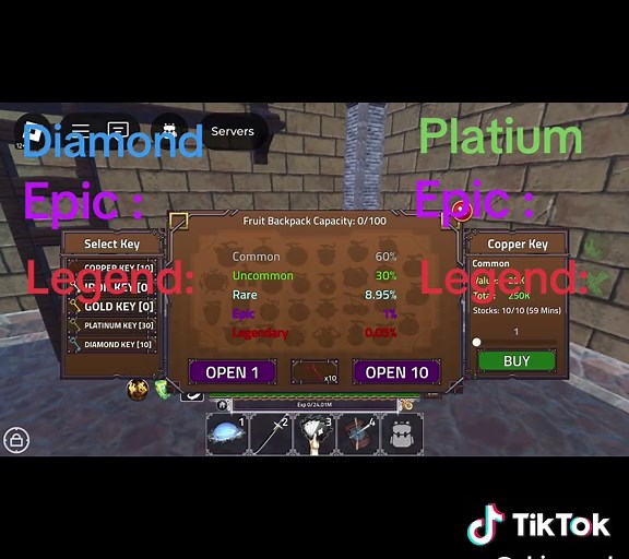 10 Diamond Keys vs 30 Platinum Keys in King Legacy