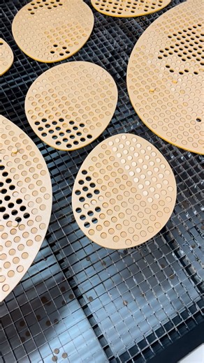 LAURA CARWARDINE | A satisfying moment from the process of laser cutting the acrylic dots I used for my Embroidered Colour Palette window installation at... | Instagram