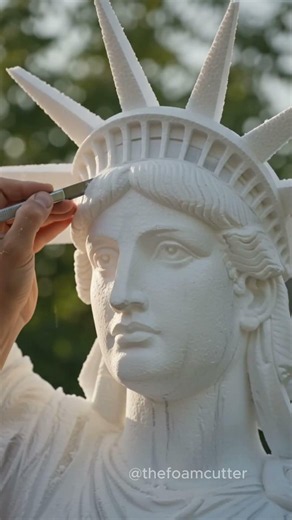 🗽🔥 Turning a Simple Block Into the Statue of Liberty! | Satisfying Carving Art