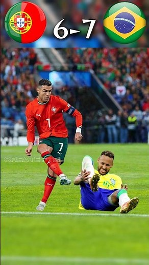 Injured CR7 VS Neymar In Final Portugal VS Brazil Imaginary World Cup Final 6-7 #ronaldo vs #neymar