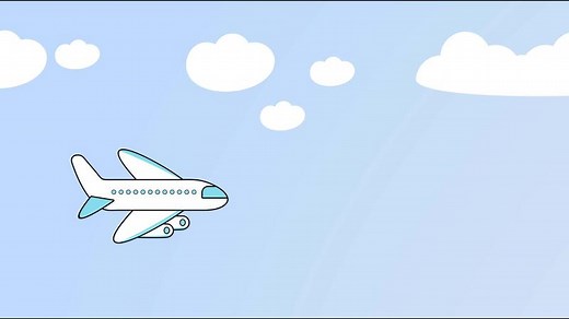 Download Animated Airplane Cartoon Airplane Flying In The Clouds. 4K Resolution for free