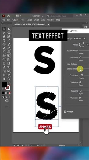 🔥 Create AMAZING Text Effect in Illustrator in 60 Seconds! #shorts #viral #trending #texteffect