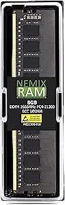 NEMIX RAM 8GB (1X8GB) DDR4 2666MHZ PC4-21300 1Rx8 1.2V CL19 288-PIN ECC Unbuffered UDIMM Memory Compatible with Synology RackStation RS3618xs NAS