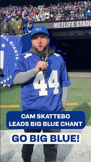 🗣️ Cam Skattebo leads the Go Big Blue chant! #shorts #nfl #Giants #nygiants #newyorkgiants