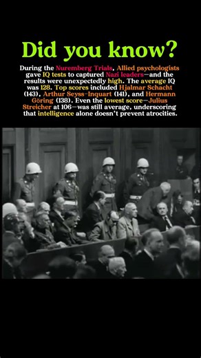 The Shocking IQ Scores of Nazi Leaders at the Nuremberg Trials