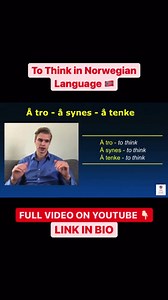 The difference between Å TRO - Å SYNES - Å TENKE 🇳🇴 All these verbs mean TO THINK! I’ll explain when you should use one instead of another! 👉🏻 FULL VIDEO ON MY YOUTUBE CHANNEL 👈🏻 Preben’s Norwegian Community | Prebens Norwegian Community
