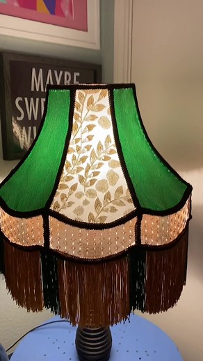 Creating Emerald City: Fringed DIY Lampshade Transformation