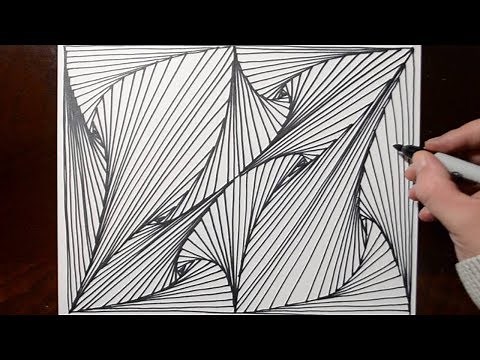 Doodle Sketching Optical Illusion Lines - Pattern 11